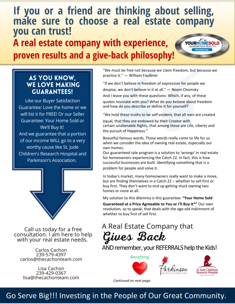 Your Home Sold Guaranteed Realty - The Cachon Team