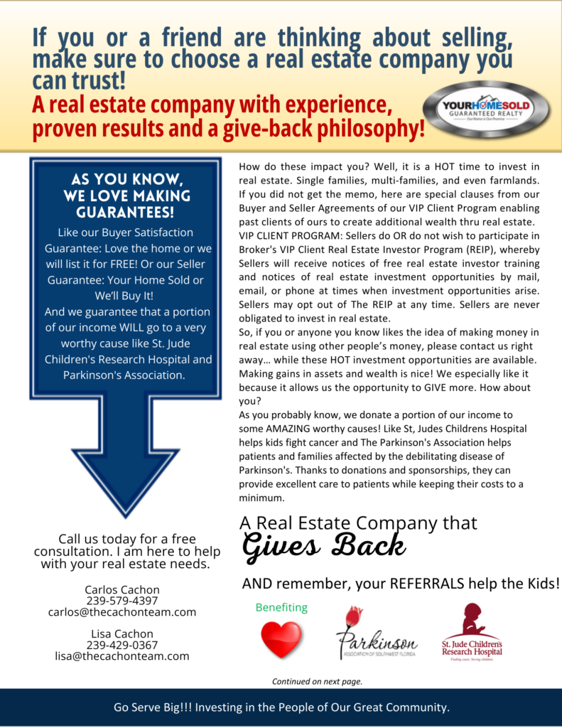 Your Home Sold Guaranteed Realty - The Cachon Team